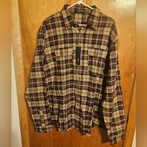 Mcedar Men's Plaid Flannel Long Sleeve Shirt Size 3XL NWT